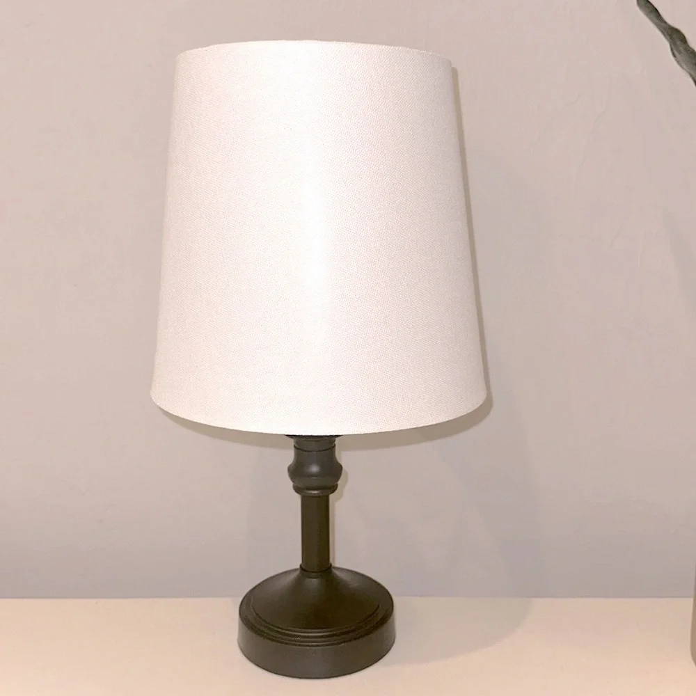 Petite Table Lamp Black Lamp White Taper Shade